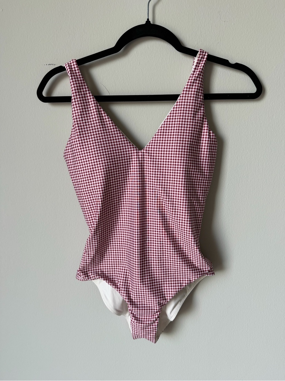 Ricki Beach Club XS Red Gingham One-Piece Swimsuit